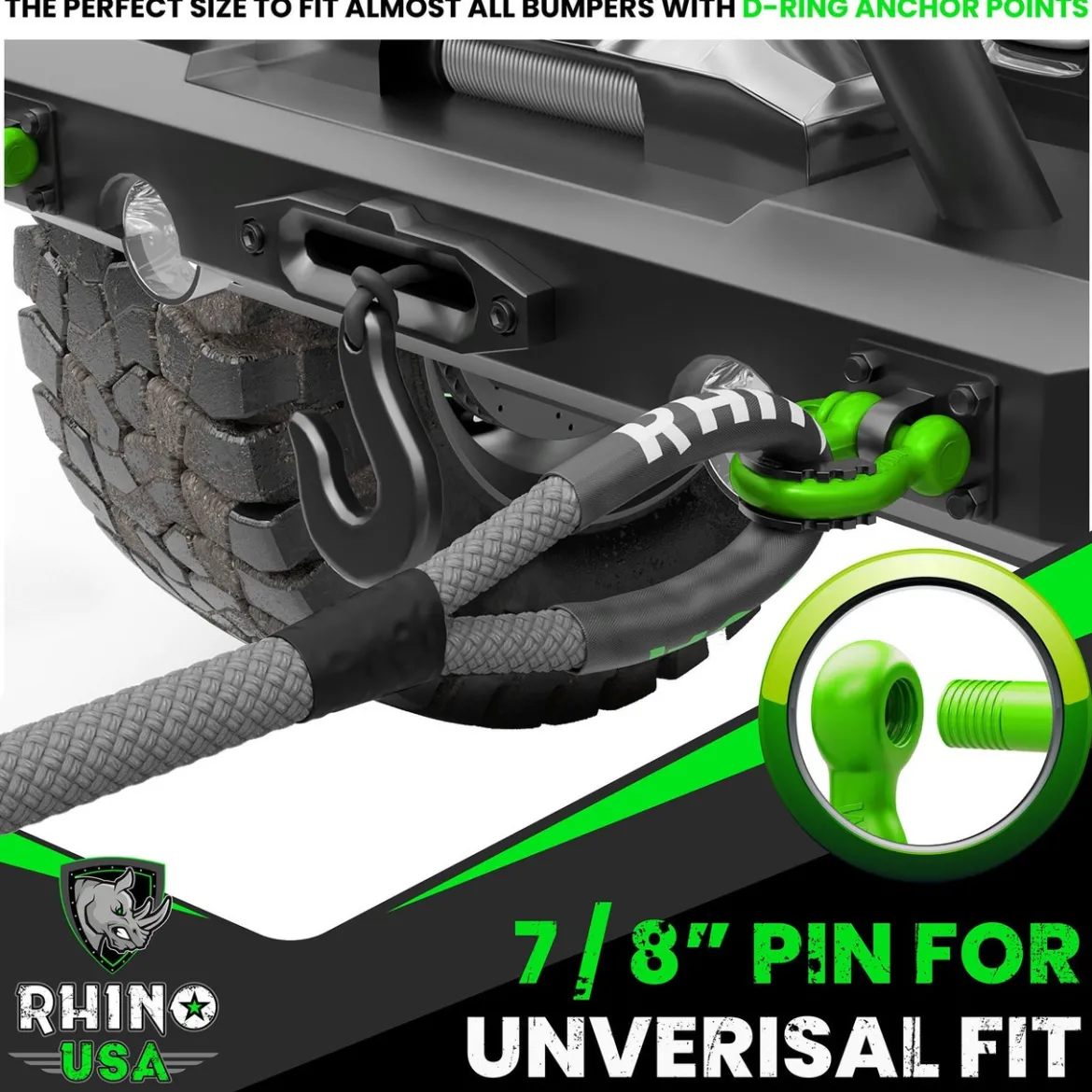 Rhino USA 3/4" D-Ring Shackle Set (2-Pack)(Red) (RNO-RED-SHACKLES)