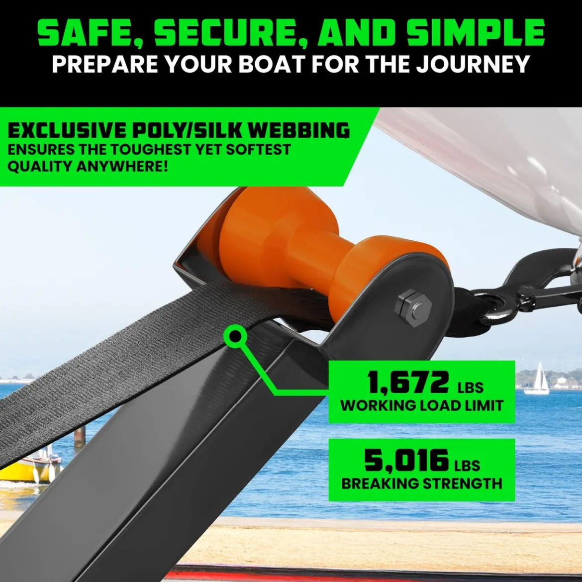 Rhino USA 2" X 20' Boat Winch Strap With Hook (RNO-WNCH-STRP)