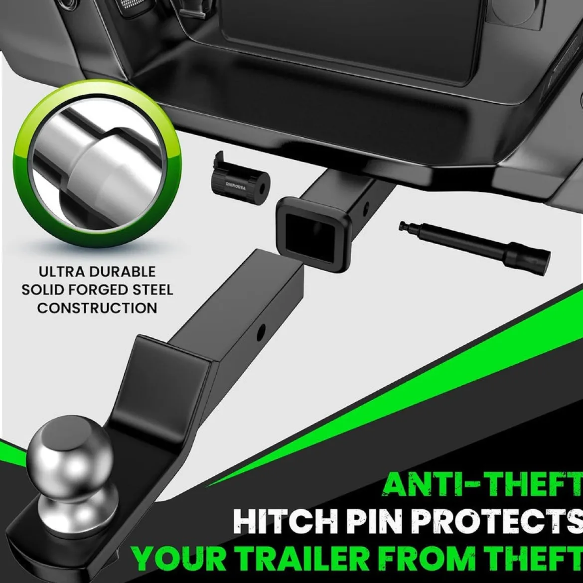 Rhino USA Locking Hitch Pin For 2.5' Class V Hitch (HITCH-PIN-2.5)