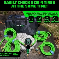 RHINO USA MULTI-TIRE INFLATION KIT - 4 WHEEL (AC-TI4W-GRN)
