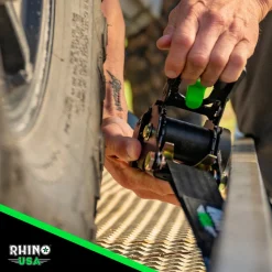 Rhino USA Retractable Ratchet Straps (4pk 1inx10ft) (Black) (RETRACTABLE-1X10-4PK)