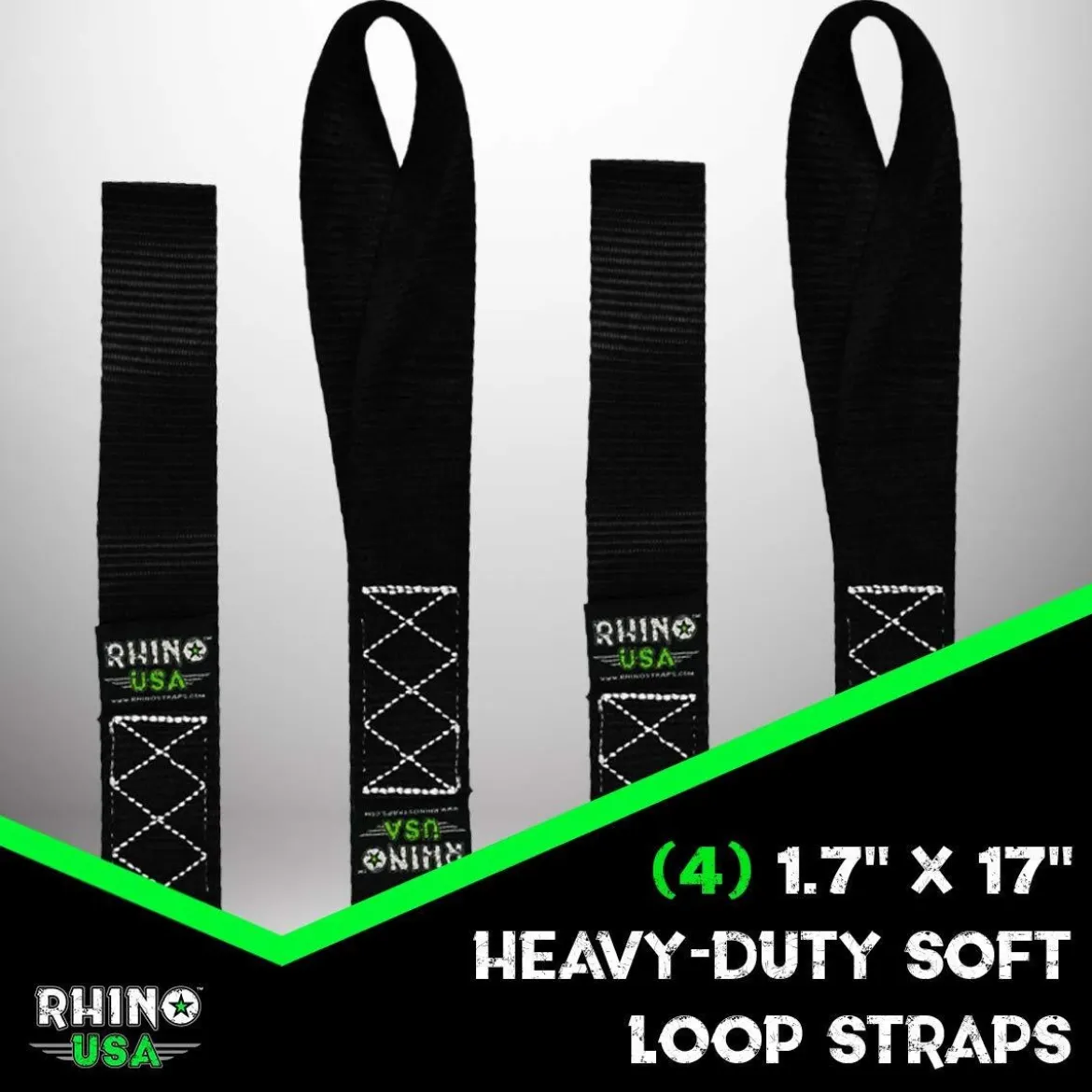 Rhino USA Soft Loops Motorcycle Tie-Down Set 4-Pack (SOFT4PACK)