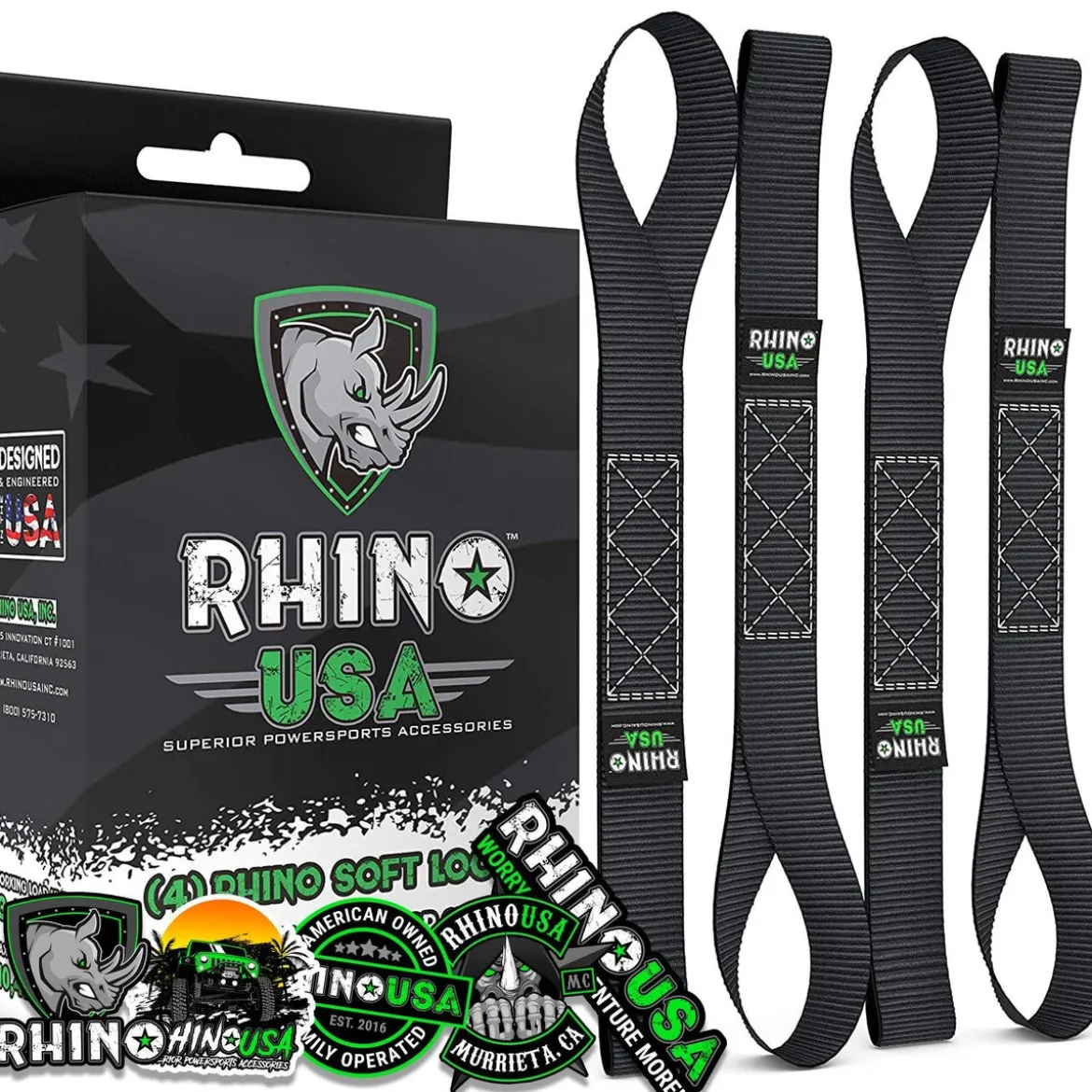 Rhino USA Soft Loops Motorcycle Tie-Down Set 4-Pack (SOFT4PACK)