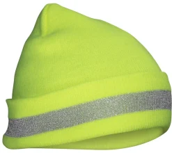 SAS Safety 690-1711 Yellow Knit Beanie w/ Reflective Trim