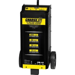 Solar 4735 CHARGE IT! 40/10/2/200 Amp 12 Volt Wheeled Battery Charger