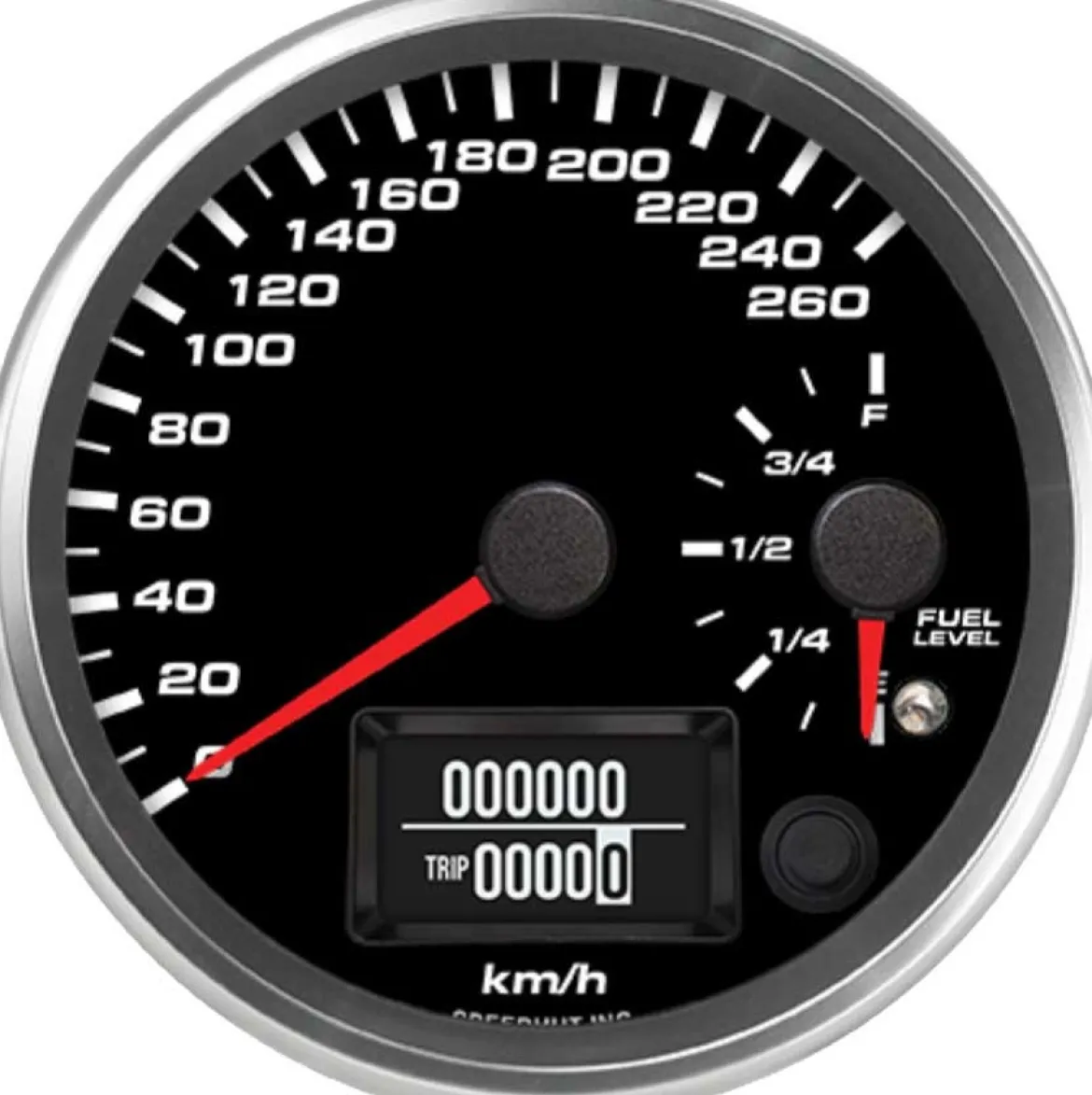 Speedhut 4" 260 km/h GPS Speedometer / Fuel Level Gauge (R4-DS7-REV)