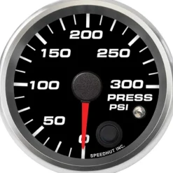 Speedhut 2-5/8" 0-300 PSI Pressure Gauge w/ Warning (R25-P2-REV)