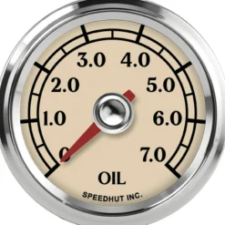 Speedhut 2-1/16" Antique 0-7.0 Bar Oil Pressure Gauge (L2-OP4-ATQ)
