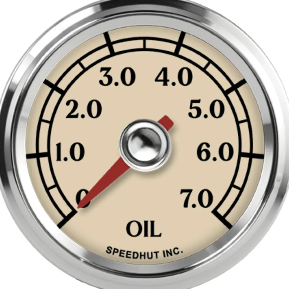 Speedhut 2-1/16" Antique 0-7.0 Bar Oil Pressure Gauge (L2-OP4-ATQ)