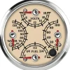 Speedhut 4" Antique Met Water Temp/Volt/OilPSI/Fuel Level (R4-QG1-ATQ)