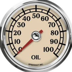 Speedhut 2-5/8" Antique Series 100PSI Oil Pressure Gauge (L25-OP3-ATQ)