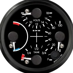 Speedhut 3-3/8" BMW WatTemp/Volt/Oil PSI/Fuel Level Gauge (R3-QG2-BMW)