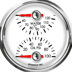 Speedhut 2-5/8" Cels Water Temp / Oil Pressure (top/bot) (L25-DG5-LEG)