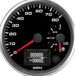 Speedhut 4" Dual 80 mph GPS Speedometer/Fuel Level Gauge (R4-DS10-REV)