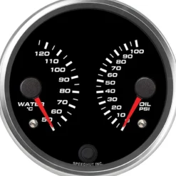Speedhut 4" Dual Met Water Temp / Oil Pressure Gauge (R4-DG5-REV)