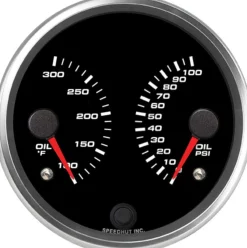 Speedhut 4" Dual Oil Temp / Oil Pressure Gauge (R4-DG6-REV)