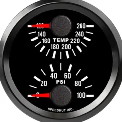 Speedhut 2-5/8" JDM 510 Wat Temp/Oil Pressure (top/bot) (L25-DG1-510)