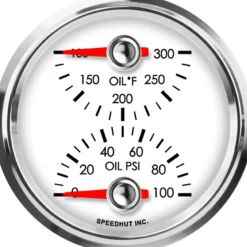 Speedhut 2-5/8" Oil Temp / Oil Pressure Gauge (top/bot) (L25-DG6-LEG)
