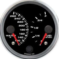 Speedhut 3-3/8" Porsche Water Temp / Fuel Level Gauge (R3-DG3-PCH)