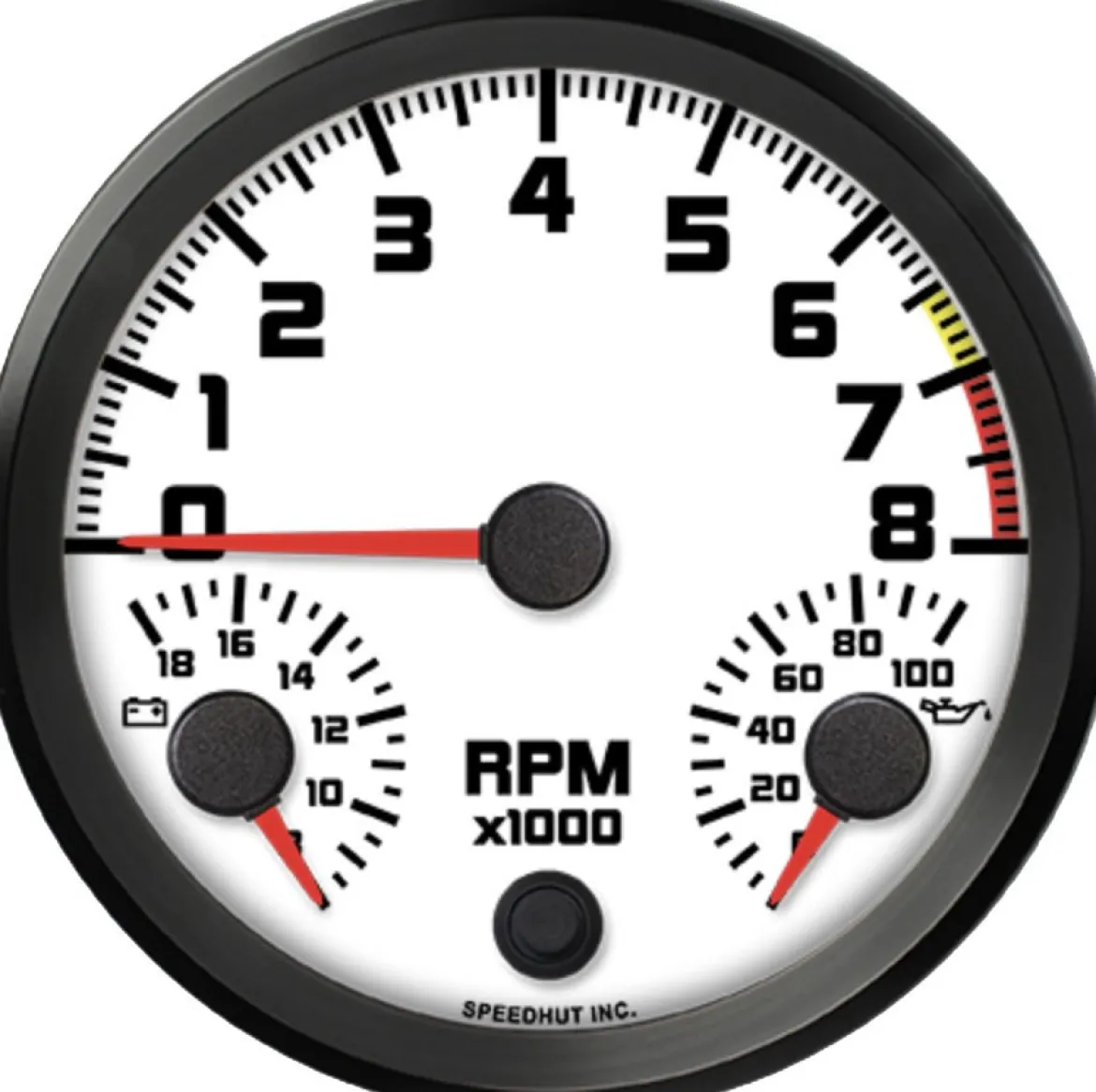 Speedhut 4.5" Street XL 8K Tachomet/Volt/Oil PSI Gauge (L45-TG002-SXL)