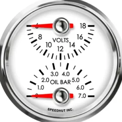 Speedhut 2-5/8" Volts / Oil Bar Gauge (top/bot) (L25-DG12-LEG)