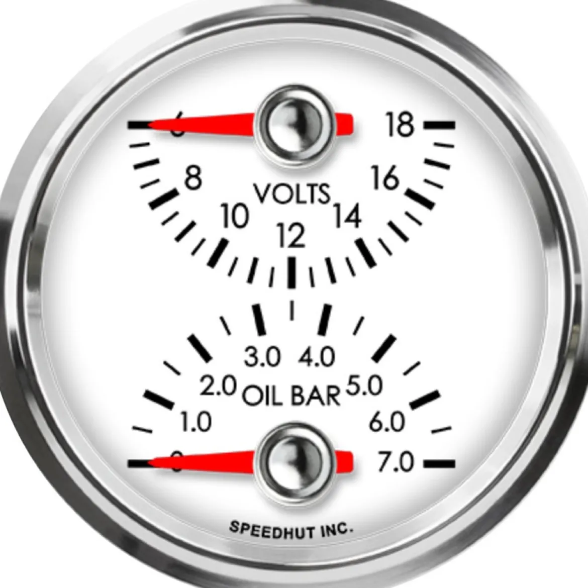 Speedhut 2-5/8" Volts / Oil Bar Gauge (top/bot) (L25-DG12-LEG)
