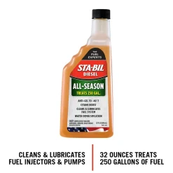 Sta-Bil Diesel All-Season - Anti-Gel Lubrication - Cetane Boost, 32 Oz. (15214)