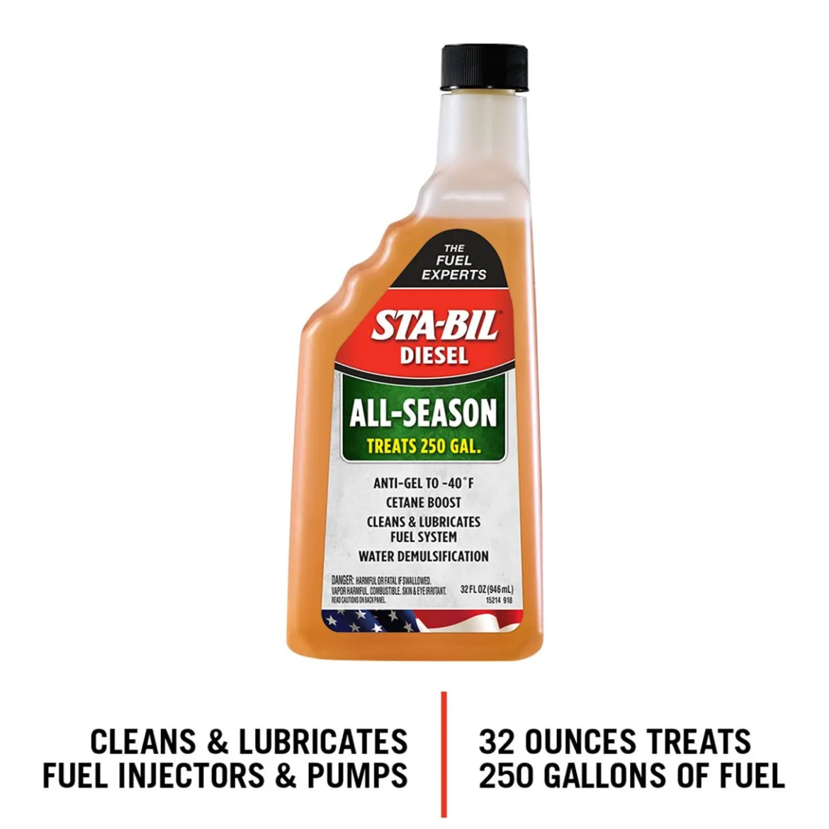 Sta-Bil Diesel All-Season - Anti-Gel Lubrication - Cetane Boost, 32 Oz. (15214)