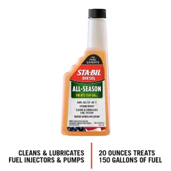 Sta-Bil Diesel All-Season - Anti-Gel - Cetane Boost, 20 Fl. Oz. , Orange (15226)