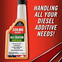 Sta-Bil Diesel All-Season - Anti-Gel - Cetane Boost, 20 Fl. Oz. , Orange (15226)
