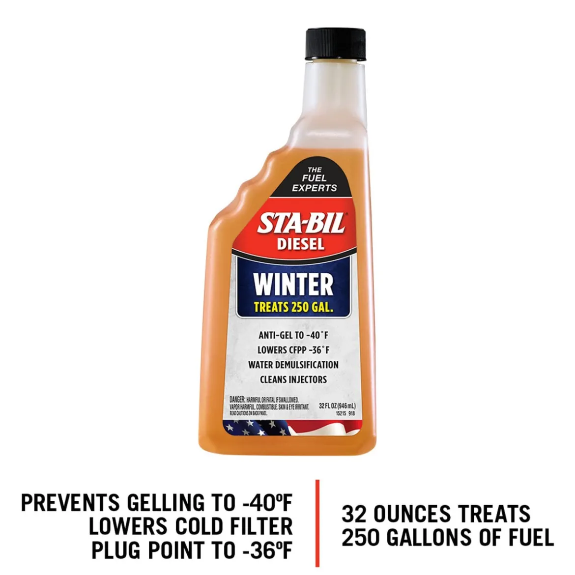 Sta-Bil Diesel Winter Ant-Gel Lubrication - Prevents Fuel Gelling 32 Oz. (15215)