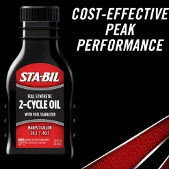 Sta-Bil Full Synthetic 2-Cycle Oil - With Fuel Stabilizer, 2.6 Fl. Oz. (22403)