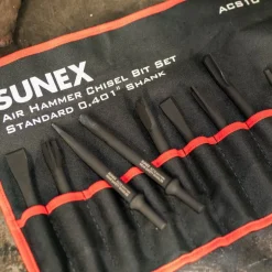 Sunex Tools 10-Piece Air Hammer Chisel Standard Set in Tool Roll (ACS10)
