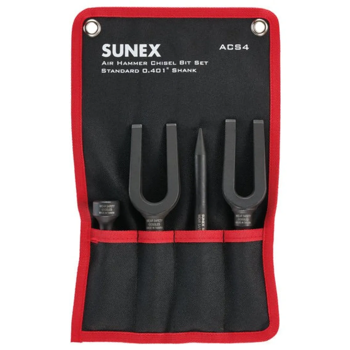 Sunex Tools 4-Piece Pneumatic Separator Air Hammer Chisel in Tool Roll (ACS4)