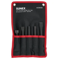 Sunex Tools 5-Piece Standard Air Hammer Chisel Set in Tool Roll (ACS5S)