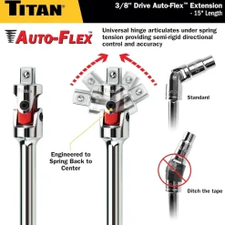 Titan Tools Auto Flex Universal Joint Extension Adapter - 3/8