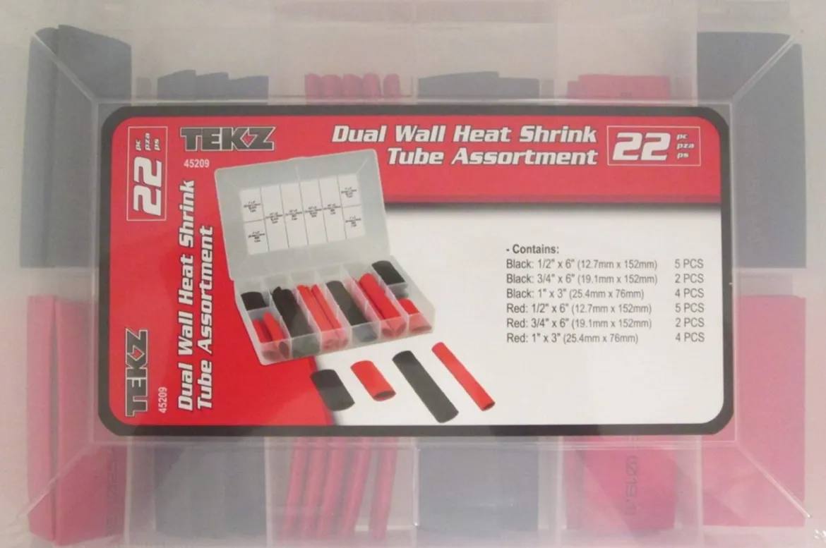 Titan Tools 22pc Large Diameter Dual-Wall Heat Shrink Tube Assortment (45209)