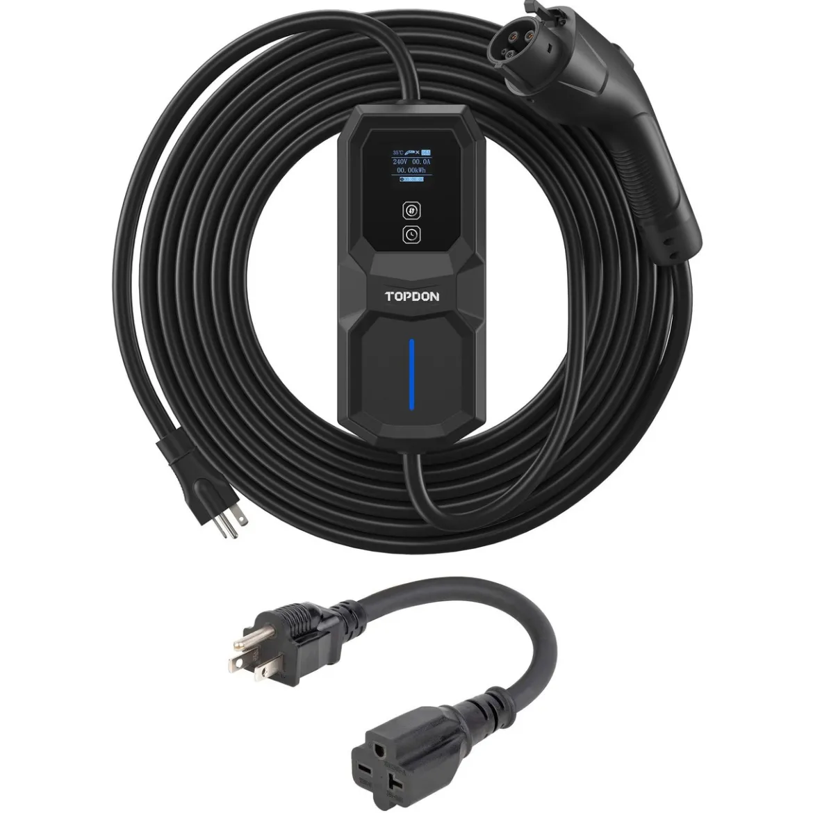 TOPDON PulseQ AC Portable 16A Charger w/ NEMA 6-20 Plug & 5-15 Adapter (TD10001033)