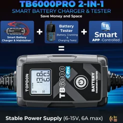 TOPDON TB6000 Pro Smart Car Battery Charger and Tester (TD52130091)