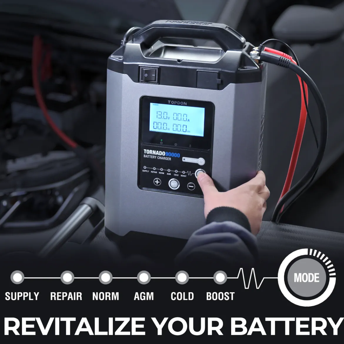 TOPDON USA Tornado 90000 Professional-Grade Smart Battery Charger (TD52130061) + Free Tool