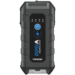 TopDon V1500 Portable Jump Starter & Booster, Power Bank & Flashlight, 1500 Peak Amps (TD52130184)