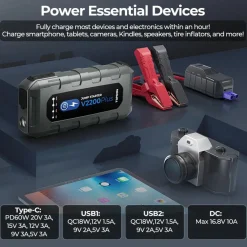 TOPDON V2200Plus 12V Jump Starter and Battery Tester Analyzer Combo (TD52130147)