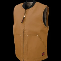 Tough Duck Men's Durable 100% Cotton 12 oz Sherpa Lined Vest (WV061, WV062)