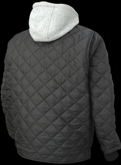 Tough Duck Men's Quilted Hooded Freezer Jacket with Diamond Quilt (WJ261-BLACK)
