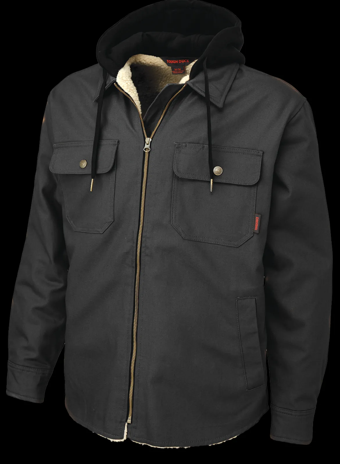 Tough Duck Men's Sherpa Lined Duck Jac-Shirt with Zip Front Closure (WS031, WS032)