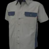 Tough Duck Men's Short Sleeve Stretch Ripstop Color Block Shirt (WS181, WS182, WS183, WS184)