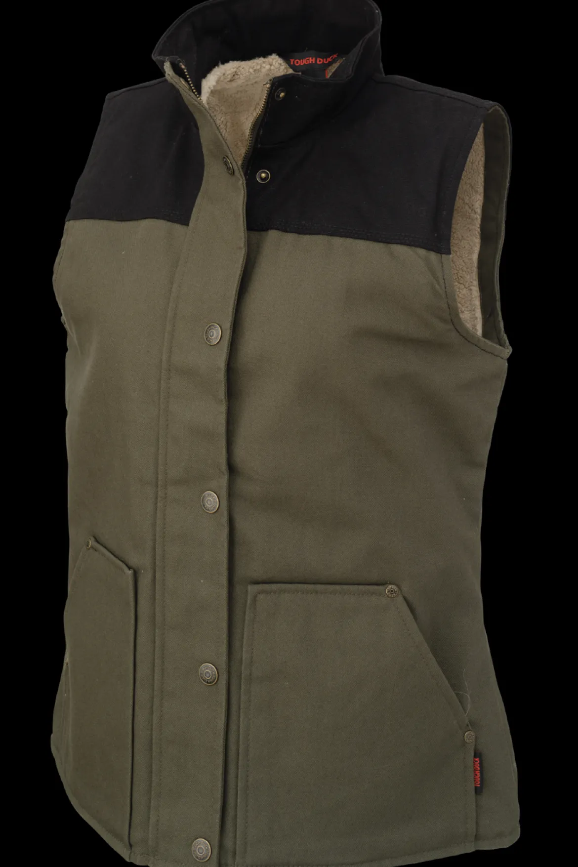 Tough Duck Women’s Sherpa Lined Vest (WV091-OLIVE)