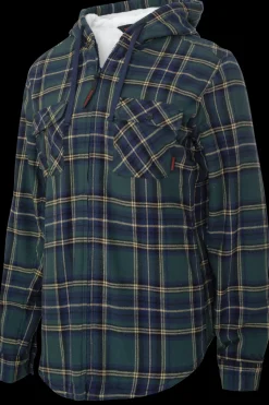 Tough Duck Women’s Ultra-Soft Plush Pile-Lined Flannel Shirt with Hood (WS121)