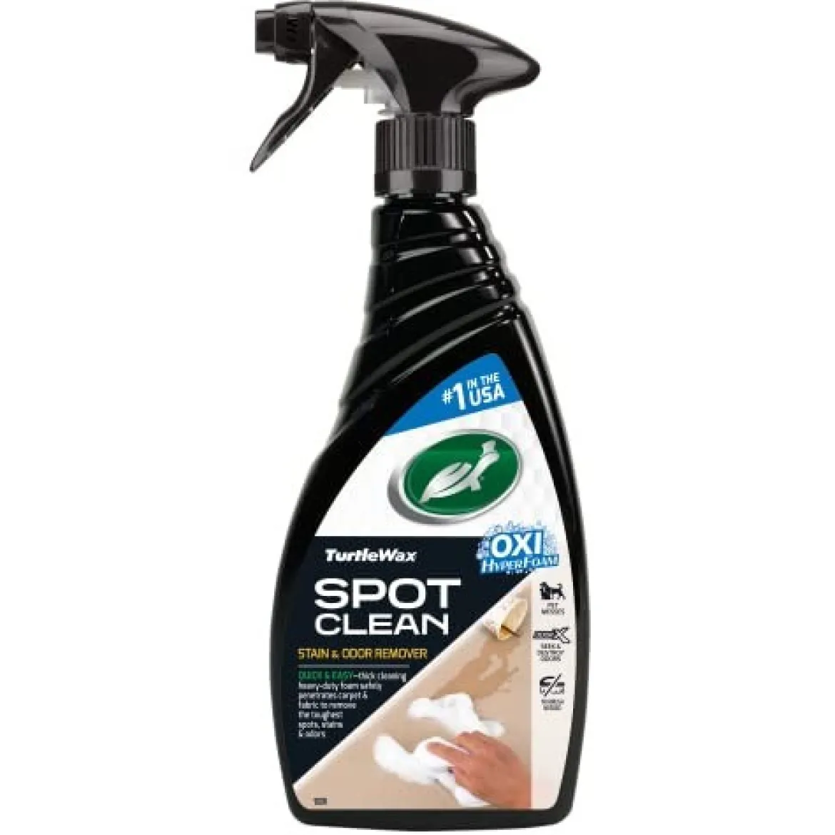 Turtle Wax Spot Clean Stain & Odor Remover, Foaming Spray Cleaner, 16 Oz (53839)