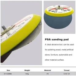 US Chemical And Plastics 6" PSA DA Pad Urethane Vinyl Face 13000 RPM (54224)